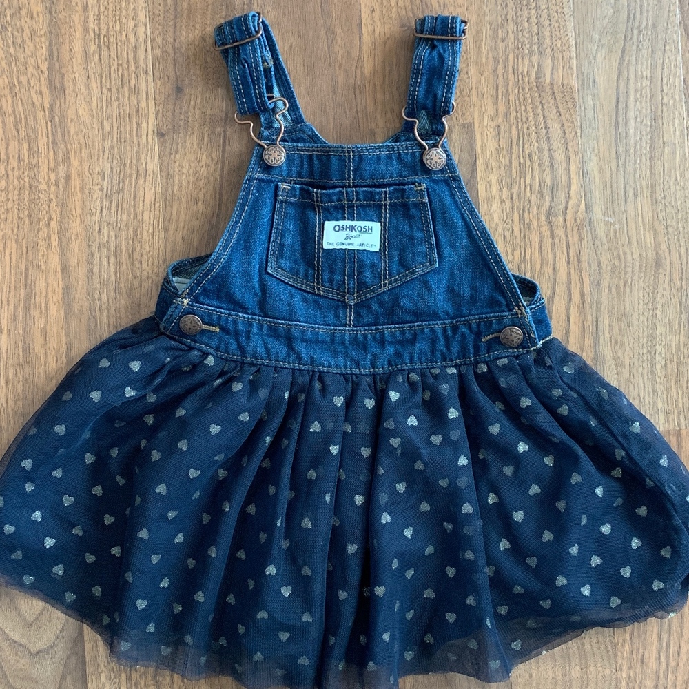 💐🌷Overall dress with navy & silver tulle skirt